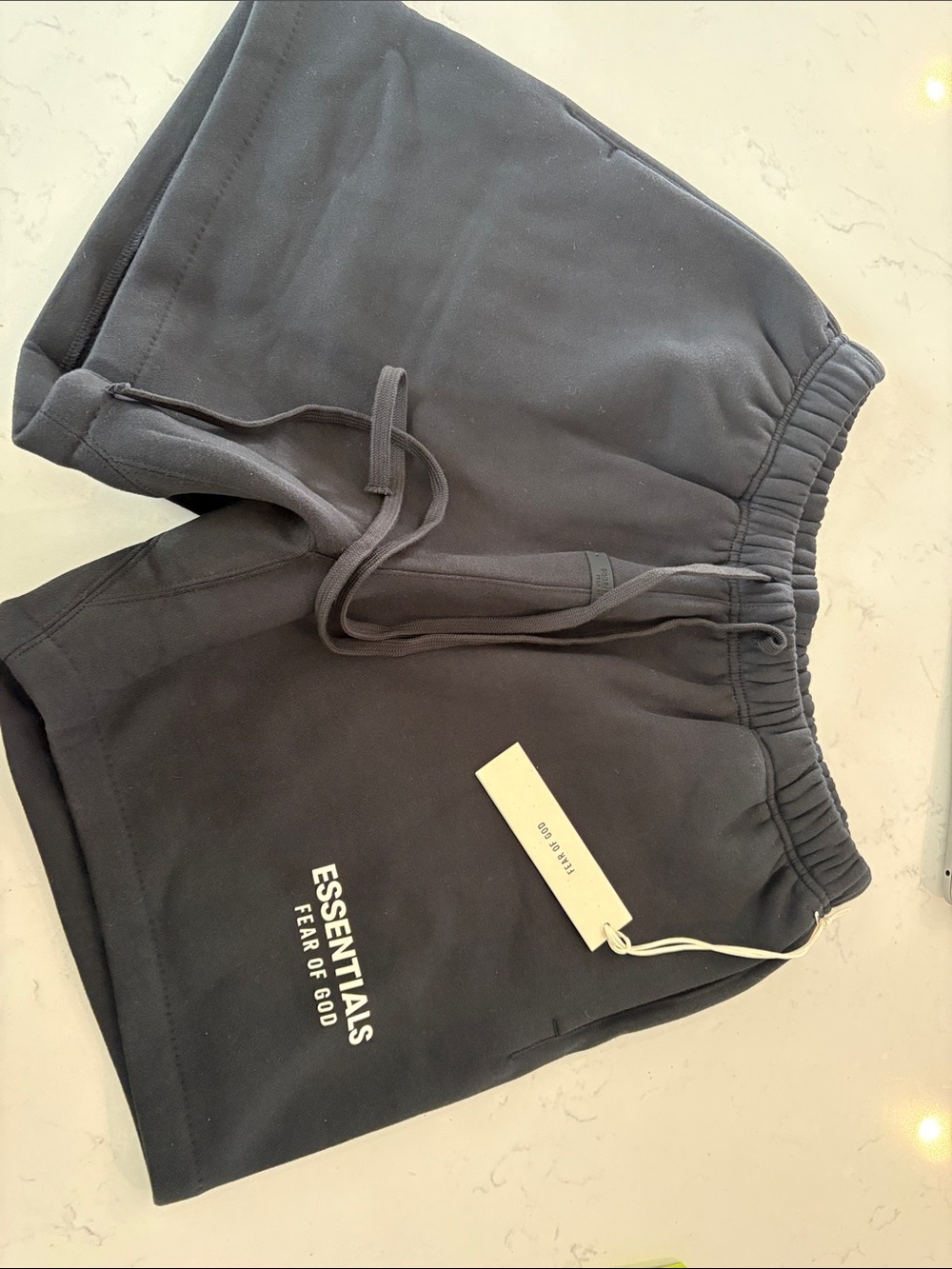 Essentials Men’s Black Athletic Fleece Shorts